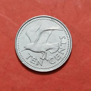 Barbados 10 Cents 1992 - Copper-Nickel Coin - Dia 17.78 mm