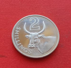 Gambia 2 Shillings - Elizabeth II 1966 - Copper-Nickel Coin - Dia 28.3 Km