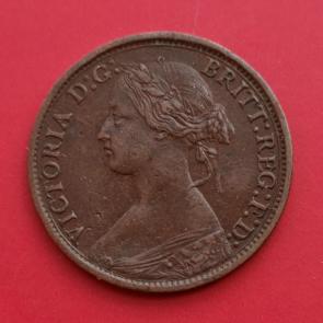 UK Farthing Queen Victoria 1866 - Bronze Coin - Dia 20 mm