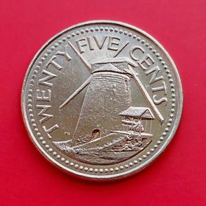 Barbados 25 Cents 1998 - Copper-Nickel Coin - Dia 23.6 mm