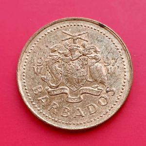 Barbados 5 Cents 1997 - Brass Coin - Dia 21 mm
