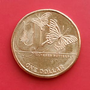 Australia 1 Dollar - 2021 The Great Aussie Coin Hunt 2 - Letter U - Ulysses Butterfly, Aluminum-Bronze Coin, Dia 25 mm
