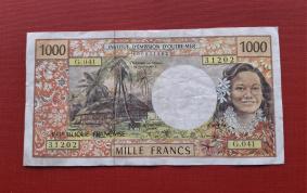 French Pacific Territories 1000 Francs 2005 XF Condition