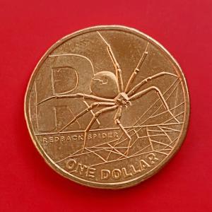 Australia 1 Dollar - 2021 The Great Aussie Coin Hunt 2 - Letter R - Redback Spider, Aluminium-Bronze Coin, Dia 25 mm